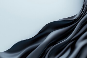 Fototapeta premium monochromatic abstract 3d pattern with wave-like texture and smooth curves on minimalist background