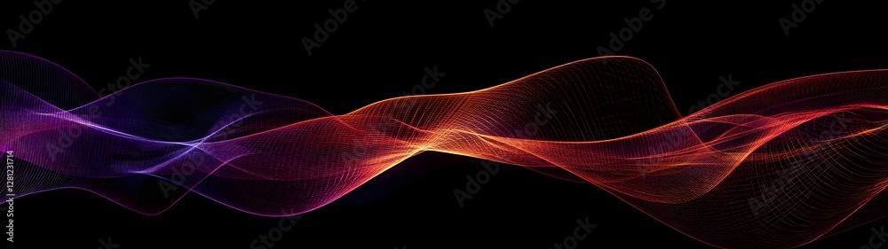 Poster Captivating Waves of Luminous Energy   A Mesmerizing Display of Dynamic Abstract Digital Art  Fluid Flowing Lines and Curves Create a Visually Striking Hypnotic and Ethereal Composition