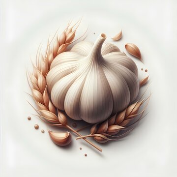garlic on a wooden board