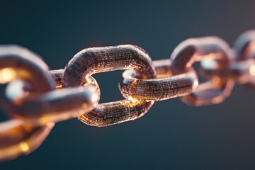 close-up of digital code chains illuminated on screen to represent blockchain role in modern finance