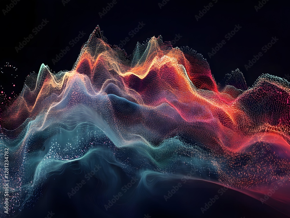 Poster vibrant abstract waves create a mesmerizing visual experience with flowing colors and dynamic shapes