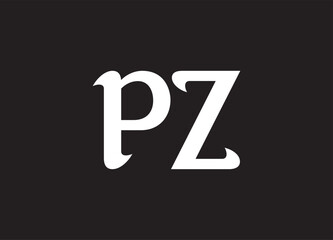 PZ letter logo and initial logo design