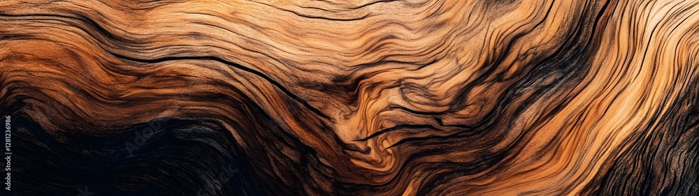 Aufkleber close up detailed abstraction of natural wood grain texture with organic patterns striped rustic des