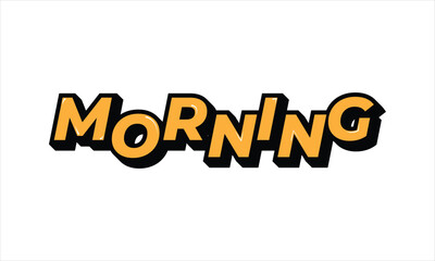 Morning Text Jolly and Creative Typography Logo Illustration