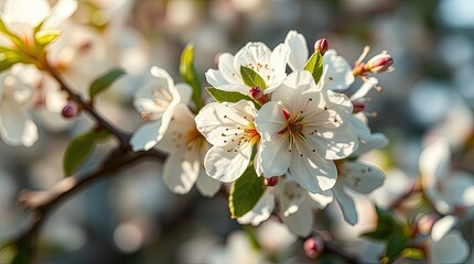 White pear blossoms for spring-themed designs in print and digital media