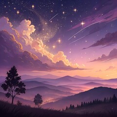sunset in the mountains