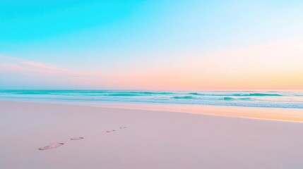 Fototapeta premium serene beach in australia at sunset with gentle waves lapping shore and vibrant colors painting sky expansive sand