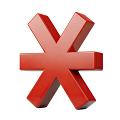 Obraz premium A bold red asterisk symbol, ideal for graphic design, branding, or educational materials.