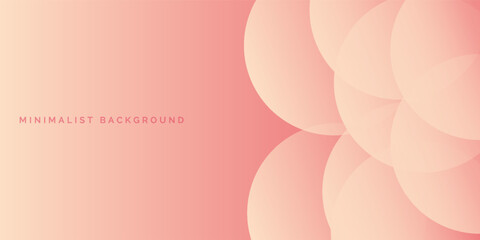 Minimalist banner background, pastel colorful, cherry crush and peach cream gradations. Circle effect style geometric, abstract background.