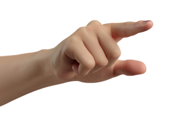 A close-up of a human hand gesturing with a pointing finger, conveying a sense of focus and direction.