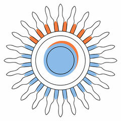 Abstract Circular Design: Blue Coral Concentric Petals Vector Graphic - Modern & Sophisticated.