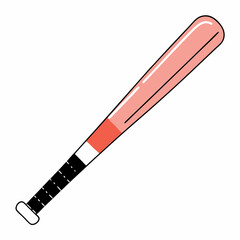 Pink Coral Baseball Bat Graphic - Simple.