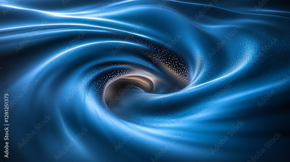 Poster A mesmerizing swirl of deep blue hues, creating an illusion of motion and depth, evoking a sense of mystery and tranquility