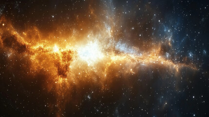 Obraz premium A vibrant cosmic scene featuring swirling galaxies and bright stars, showcasing the beauty and mystery of the universe