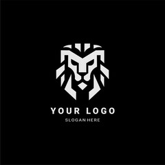 Geometric Lion Head Logo – Bold and Modern Emblem