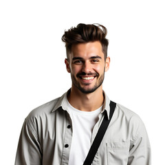 Obraz premium Smiling Man in Casual Outfit