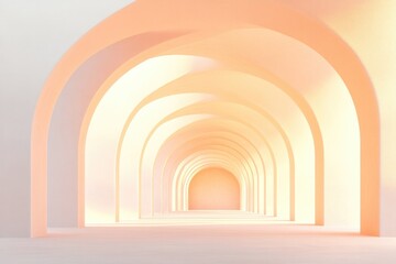 Fototapeta premium minimalistic abstract design showcasing spacious 3d interior with unique structures and soft lighting inviting viewers