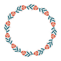 Rustic Autumn Floral Wreath Warm Botanical Frame