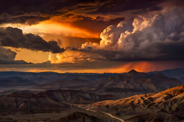 Fototapeta premium sunset in the mountains