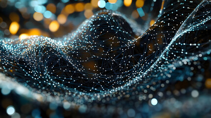 Abstract polygonal space. Background with connecting dots and lines. Artificial intelligence technology concept. Digital innovation concept for your design.