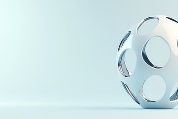 sleek cybernetic structure with geometric patterns against plain backdrop offers considerable copy space