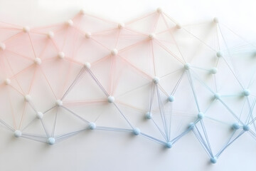 A minimalist abstract network background with subtle pastel-colored nodes connected by thin lines over a smooth white and grey gradient.