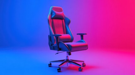 Modern Gaming Chair Under Neon Lighting