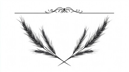 Wheat Spike Vector Icons Set Isolated on White