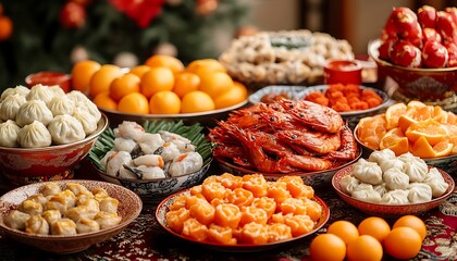 Obraz premium Festive Lunar New Year Feast