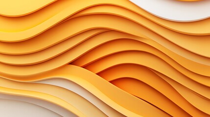 3D orange paper waves, abstract design, seamless background, used for decoration and web graphics © Bam