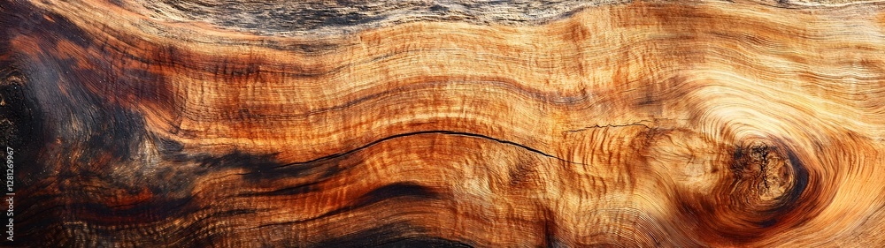 Poster detailed closeup view of a weathered textured and organically patterned natural wood grain surface t