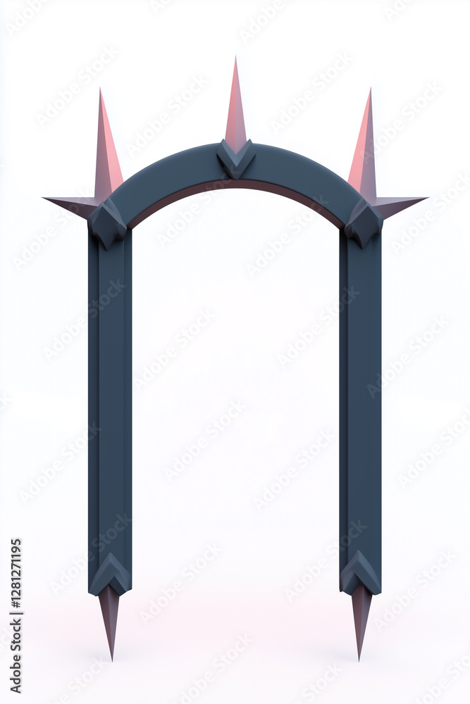 Poster Minimalistic low-poly 3D frame with geometric design and pastel colors on a clean background