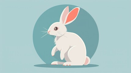 Obraz premium White Rabbit Vector Illustration for Web and Print