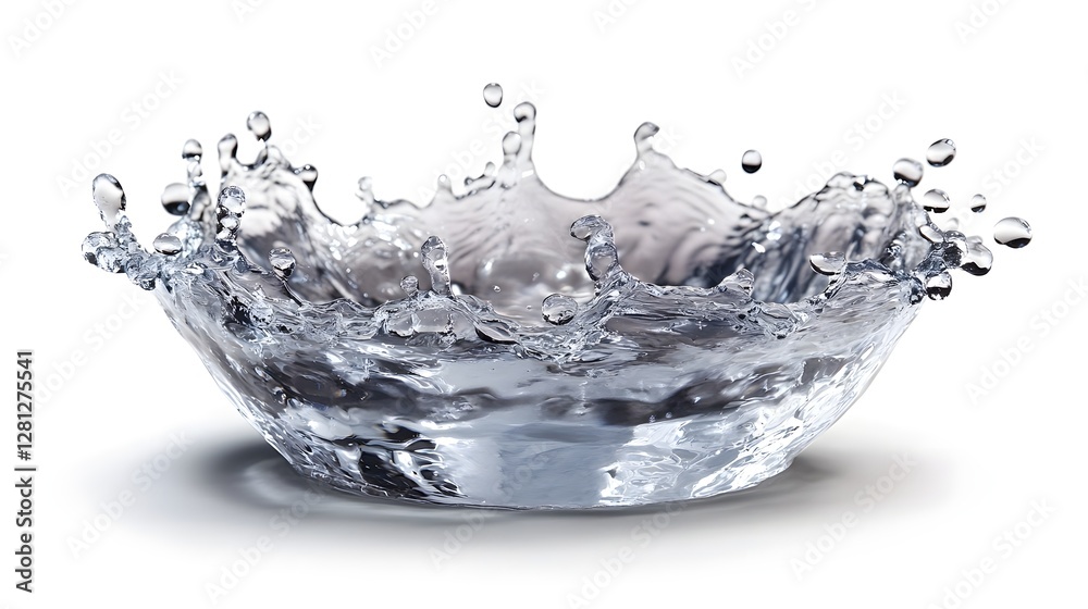 Fototapete Dramatic and Captivating Water Splash with Fluid Movement and Cascading Droplets in a Refreshing Transparent and Natural Setting