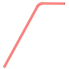 3d render striped straw with transparent background