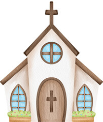 watercolor church