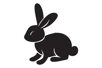 rabbit Silhouette, rabbit icon vector, rabbit bunny icon vector, rabbit illustrations on a white background