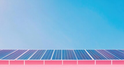 minimalist solar panel setup against clear vibrant sky showcasing eco-friendly energy with ample copy space