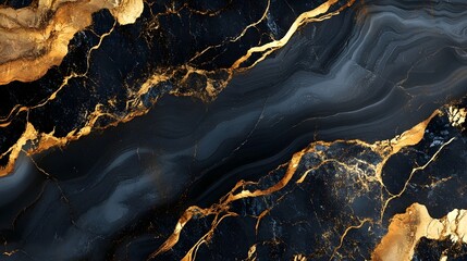 Obraz premium Dramatic cracked marble texture with intricate golden veins and an design This luxurious high end background has a moody mysterious and captivating aesthetic