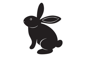 Obraz premium rabbit bunny Silhouette, rabbit bunny vector, rabbit icon, Isolated on White Background