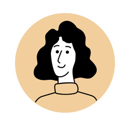 Smiling woman avatar illustration. Vector illustration