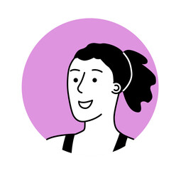 Smiling woman avatar illustration. Vector illustration