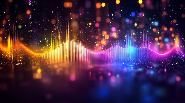 Vibrant Colorful Audio Waveform Abstract Background