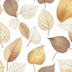 Obraz premium Autumnal leaf pattern on white background