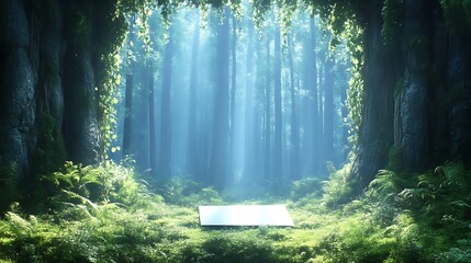 Obraz premium Mystical Forest Scene With A Blank Surface