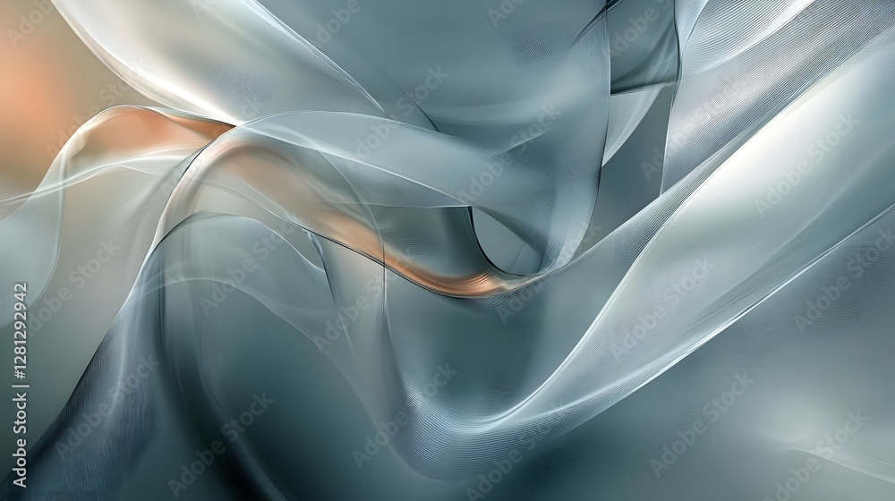 Aufkleber Ethereal fabric flows and swirls in a mesmerizing abstract design creating a dreamlike and captivating visual experience  The delicate sheer material moves and shifts evoking a sense of grace