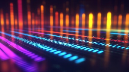 Abstract Colorful Digital Audio Visualizer Display