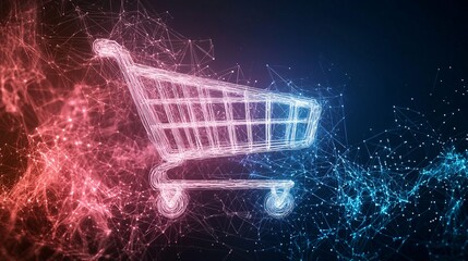 digital shopping cart vector design for e-commerce and online retail