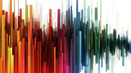 Vertical multi-colored lines background with white background