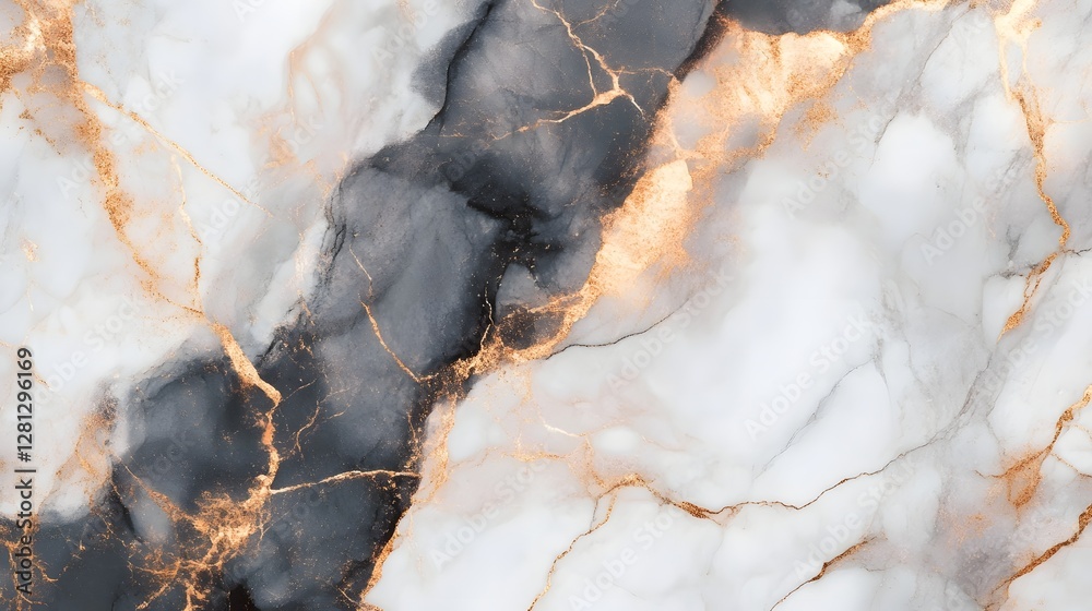 Aufkleber Exquisite marble texture with captivating veined patterns in a harmonious blend of warm and cool tones  This surface can elevate any premium design branding